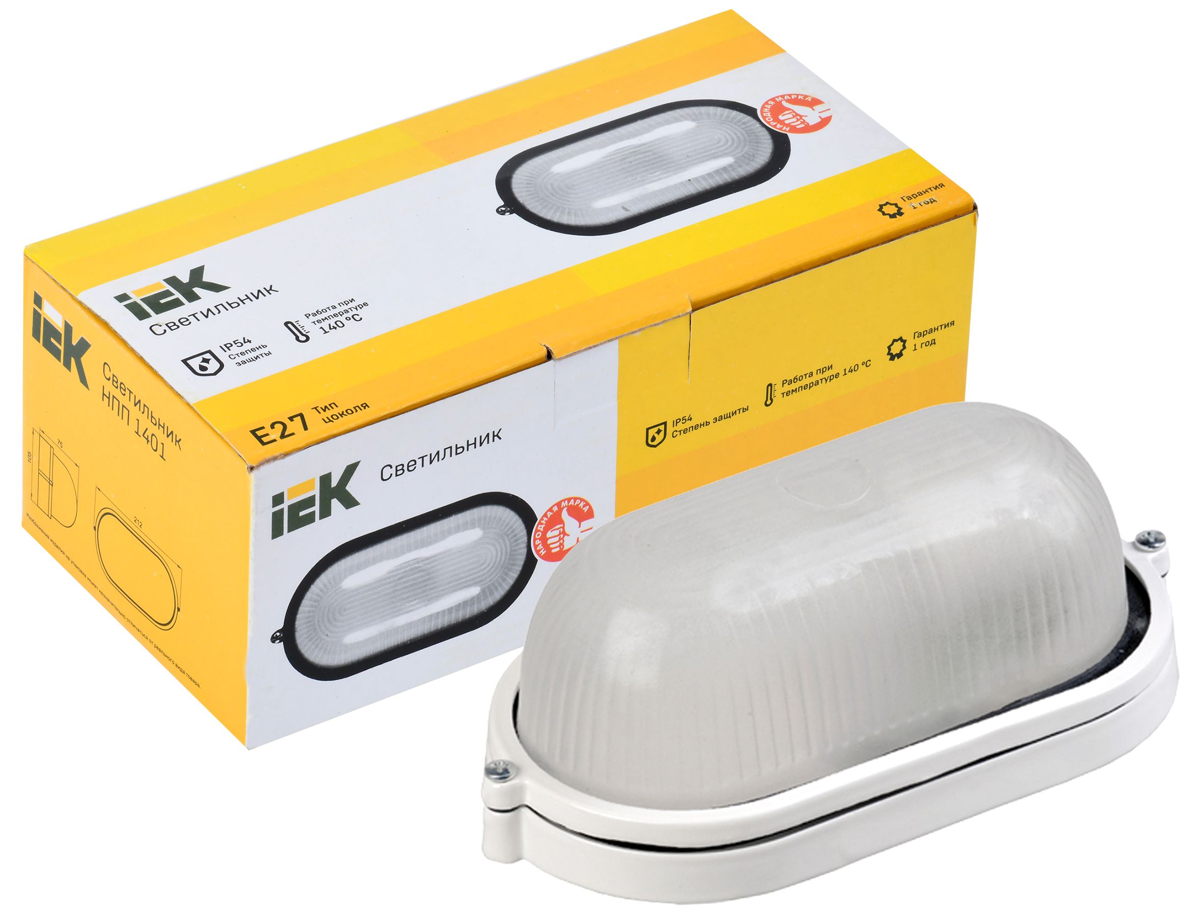             Шам НПП1401 ақ/овал 60Вт IP54 ИЭК    