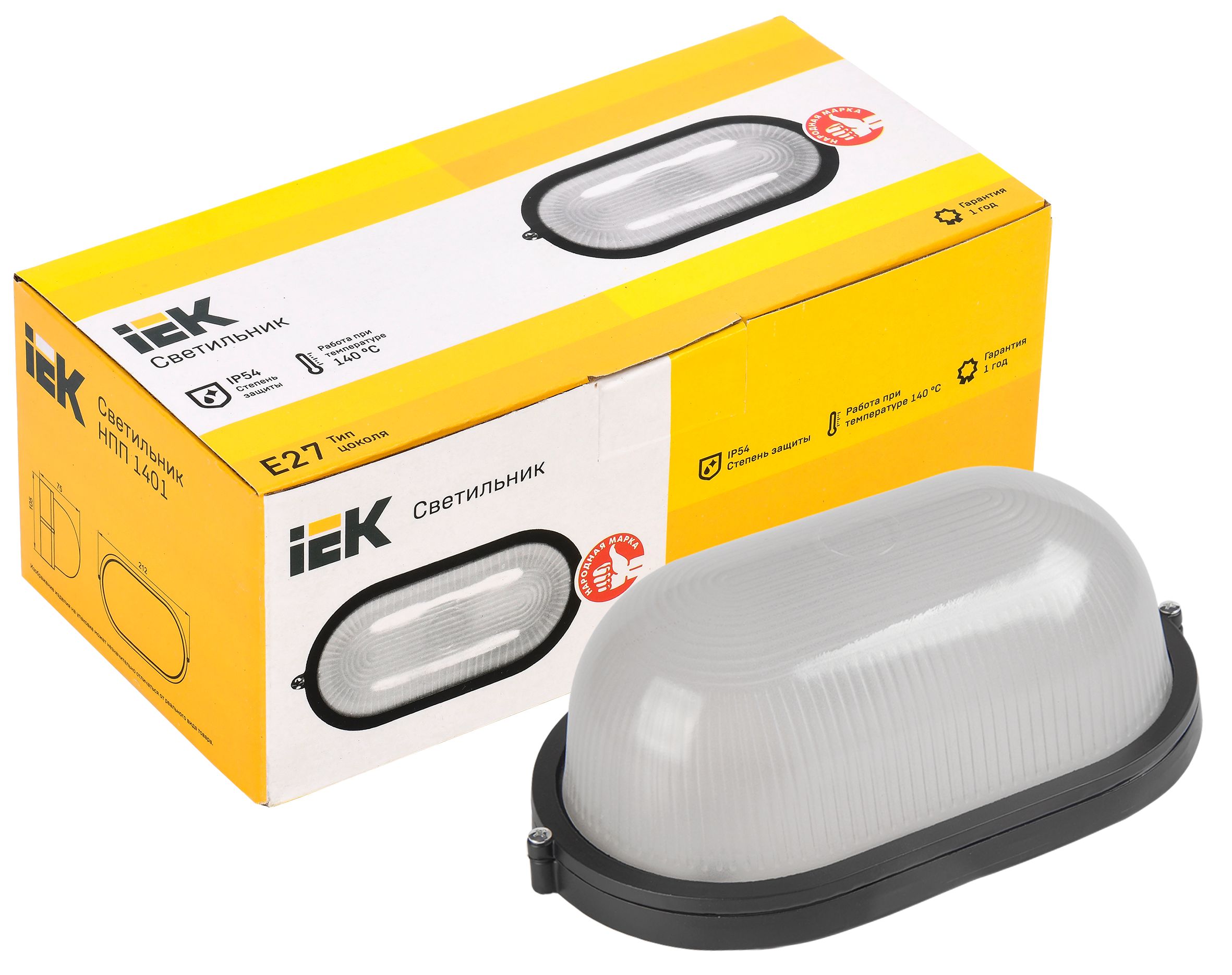             Шам НПП1401 қара/овал 60Вт IP54 ИЭК    