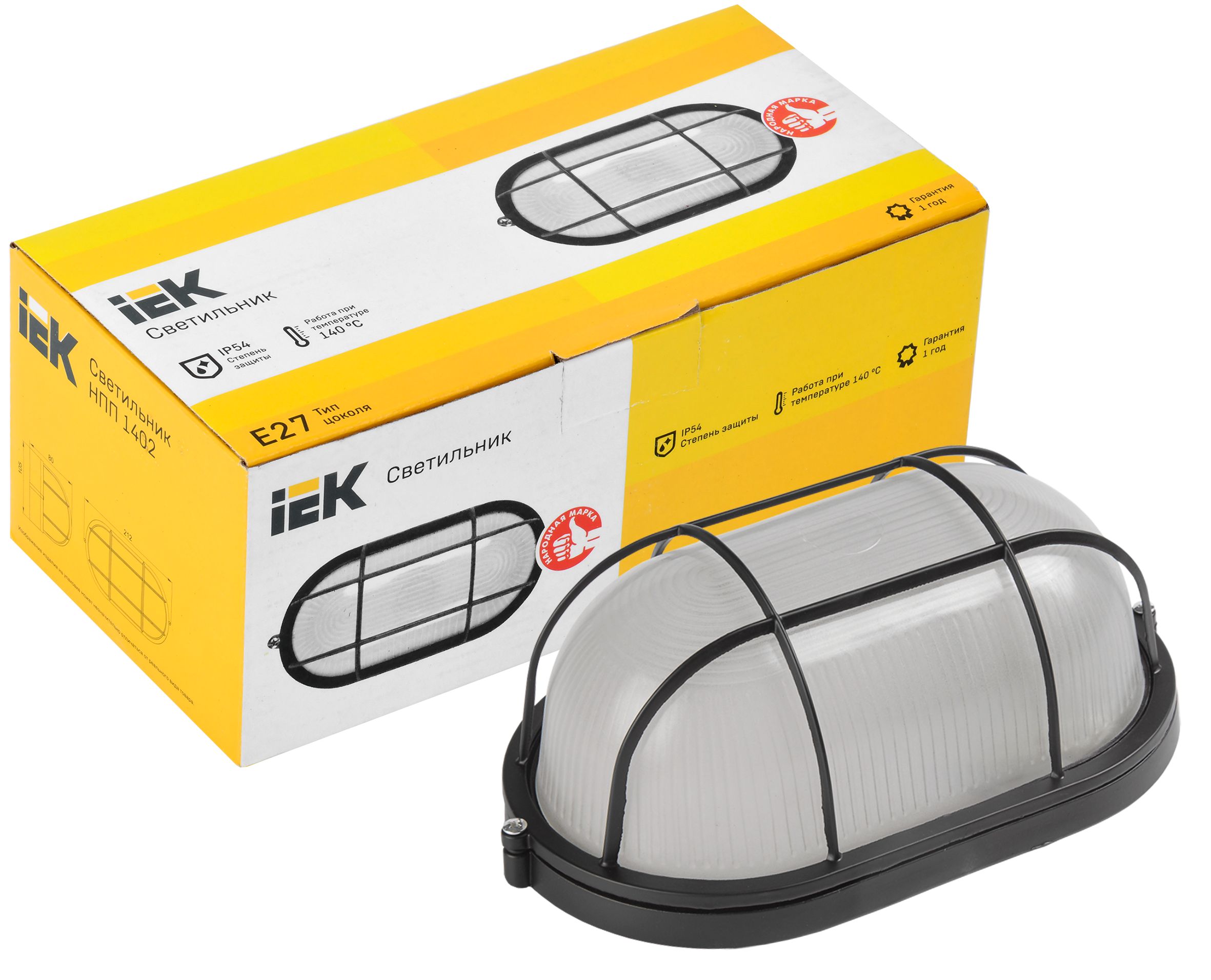             Шам НПП1402 қара/овал торы бар 60Вт IP54 ИЭК    