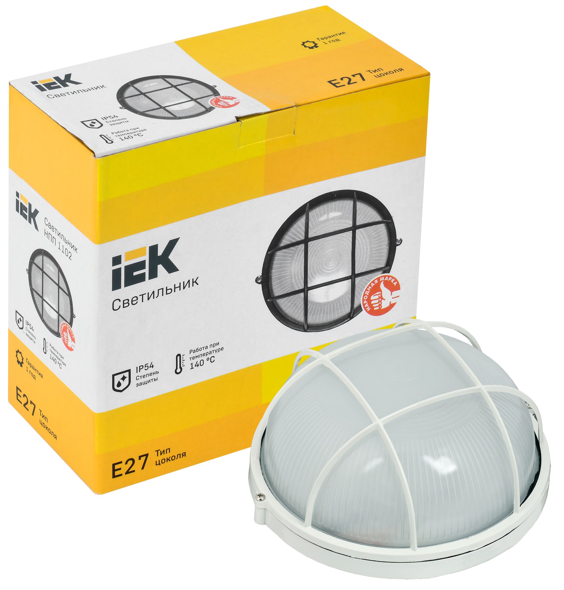             Шам НПП1102 ақ/шеңбер торы бар 100Вт IP54 ИЭК    