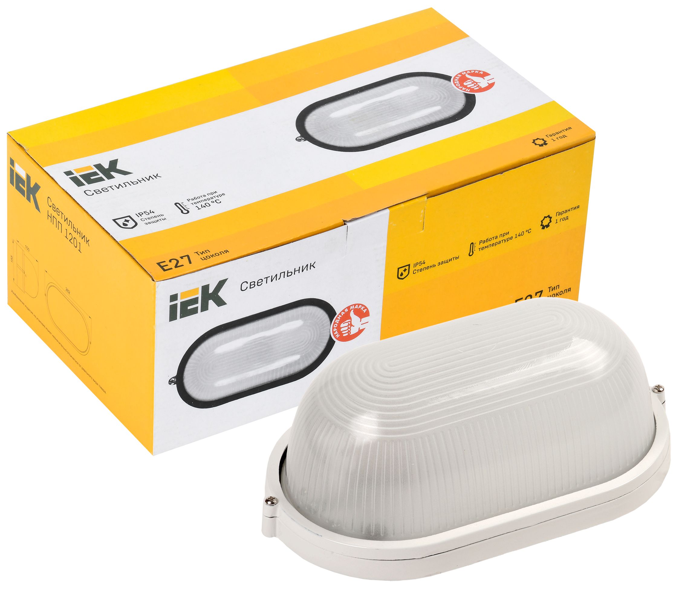             Шам НПП1201 ақ/овал 100Вт IP54 ИЭК    