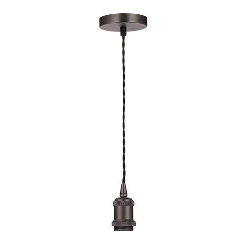             056-595 Төбелі аспа #003, E27, сақинасы бар қара графит, қара сым    