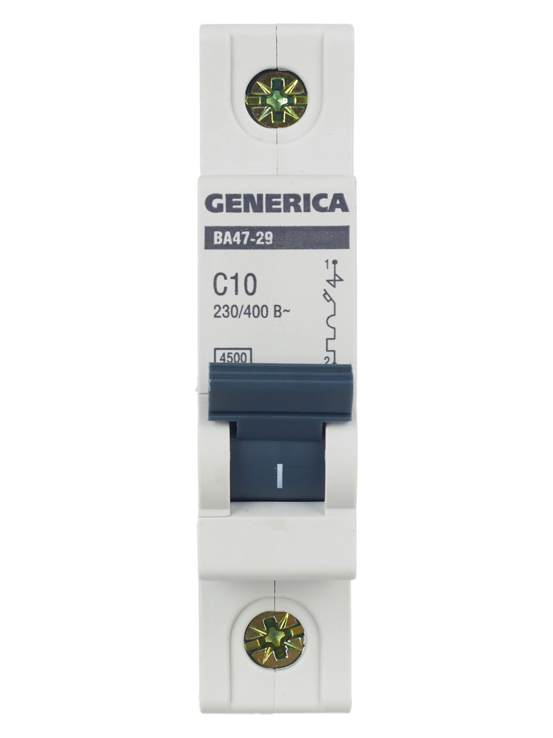             Автоматтық ажыратқыш 1Р ВА 47-29 10 А 4,5кА С сипаттама GENERICA ИЭК    