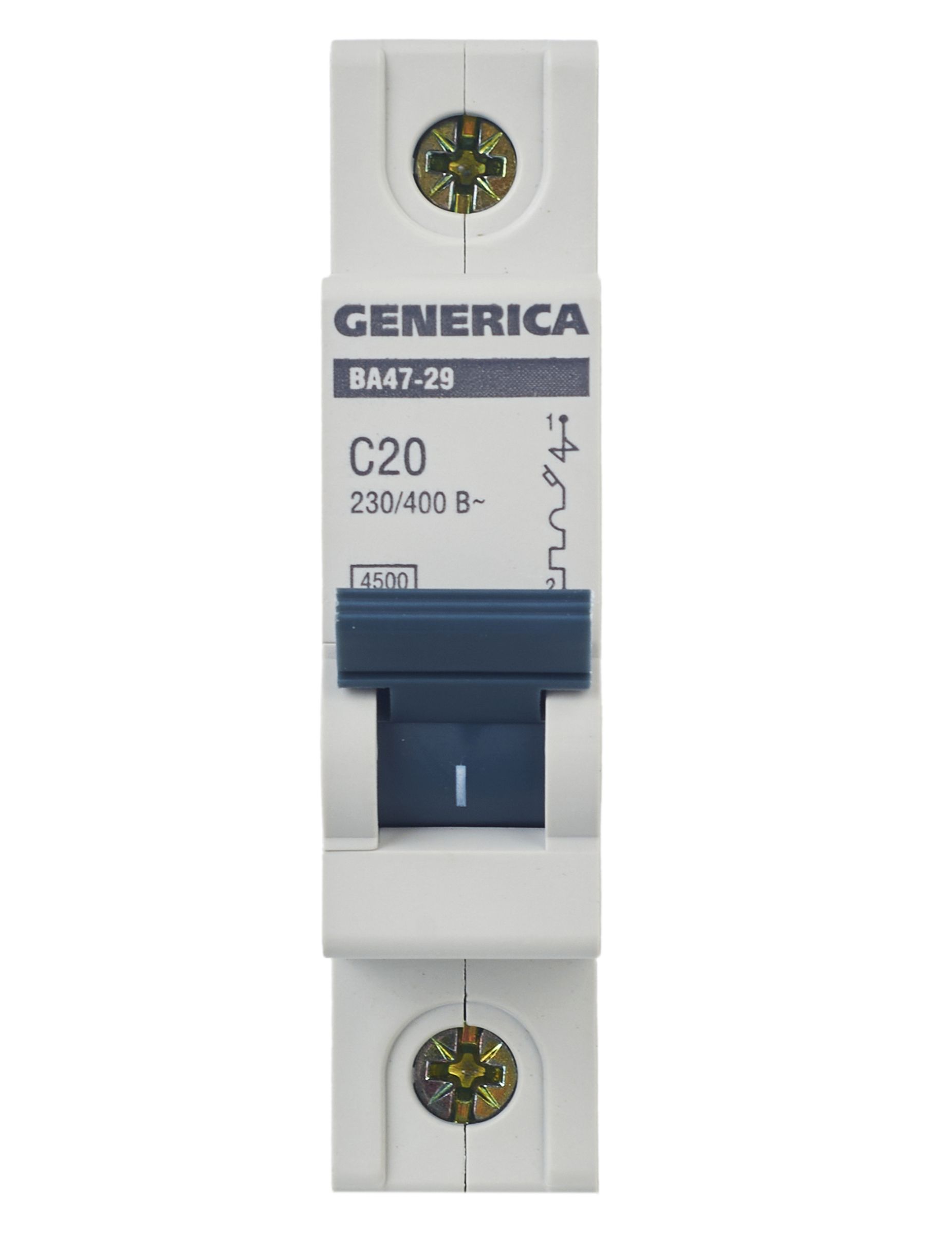             Автоматтық ажыратқыш 1Р ВА 47-29 20 А 4,5кА С сипаттама GENERICA ИЭК    