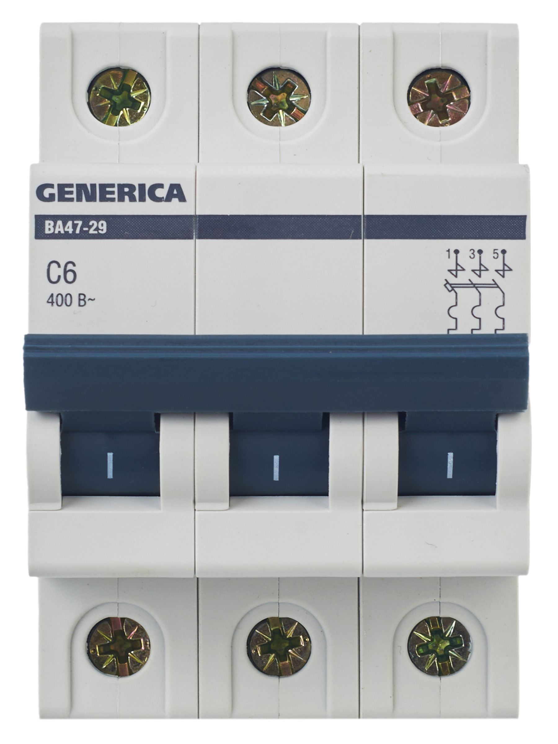             Автоматтық ажыратқыш 3Р ВА 47-29 6 А 4,5кА С сипаттама GENERICA ИЭК    