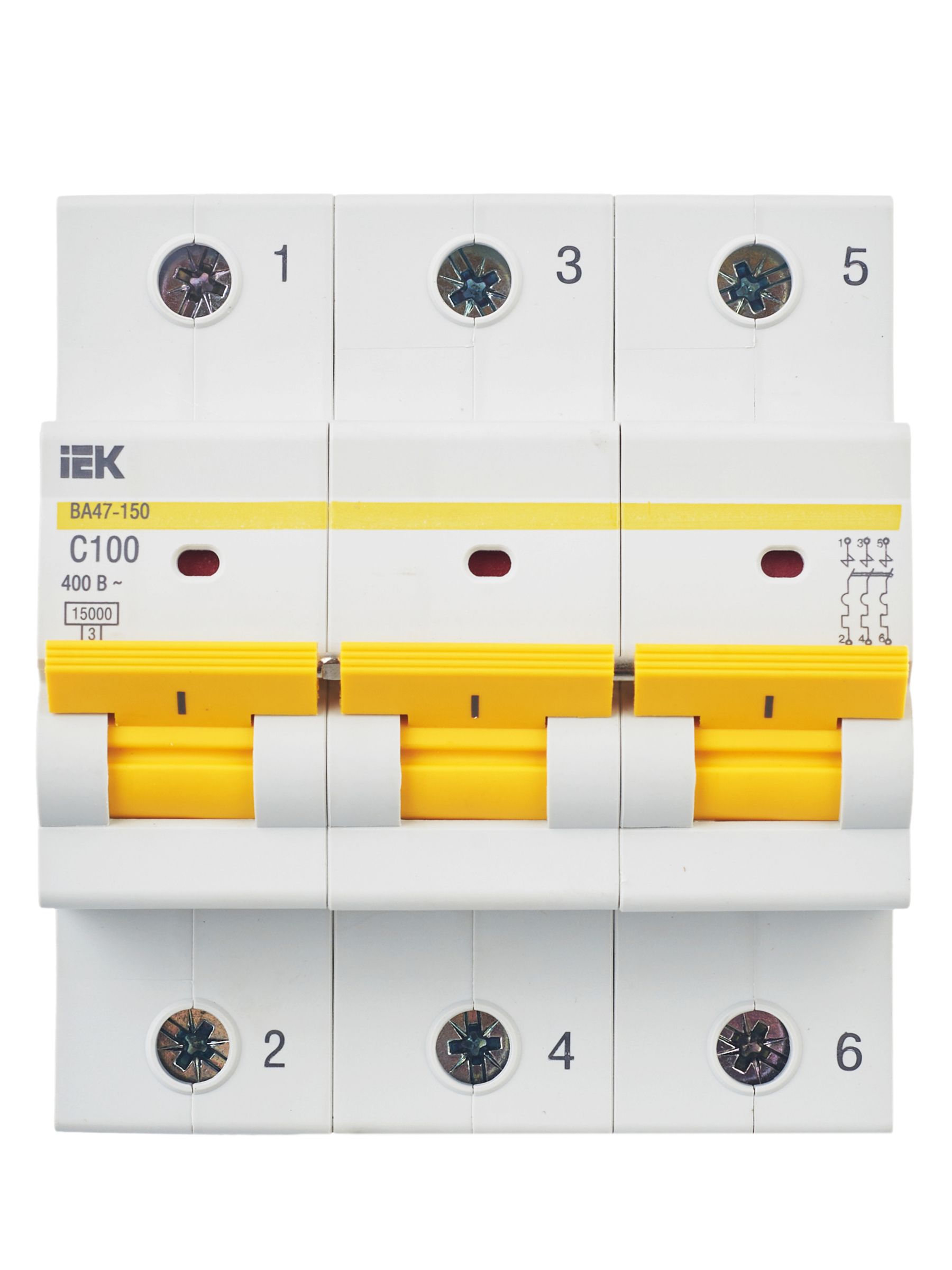             Автоматтық ажыратқыш 3Р ВА 47-150 100А 15кА сипаттама C  ИЭК    