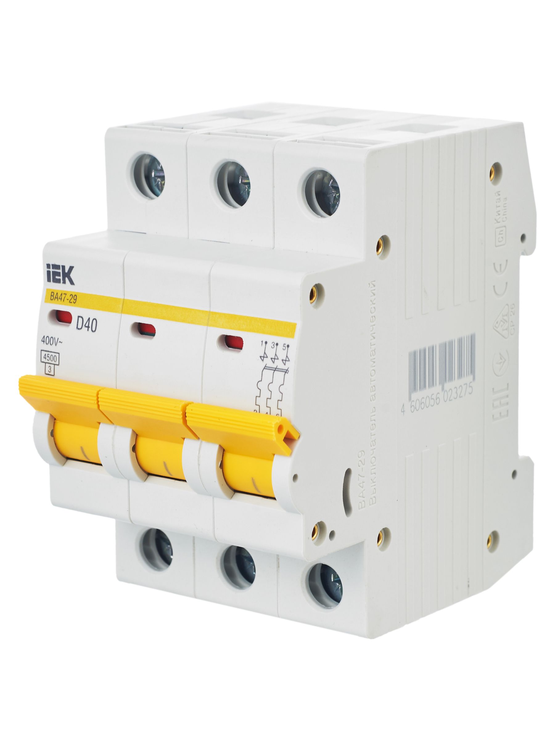             Автоматтық ажыратқыш 3Р ВА 47-29 40 А сипаттама D ИЭК    