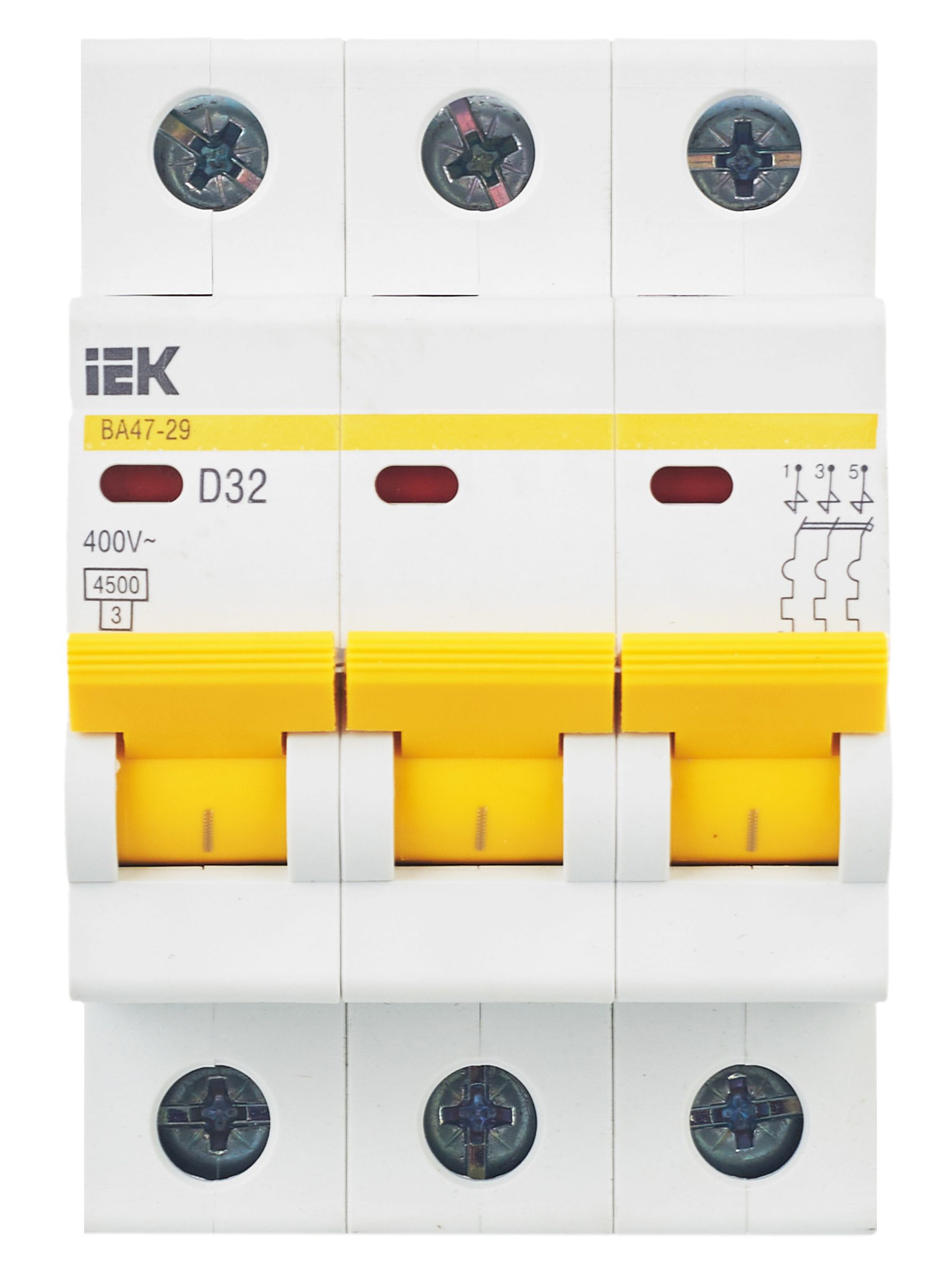             Автоматтық ажыратқыш 3Р ВА 47-29 32 А сипаттама D ИЭК    