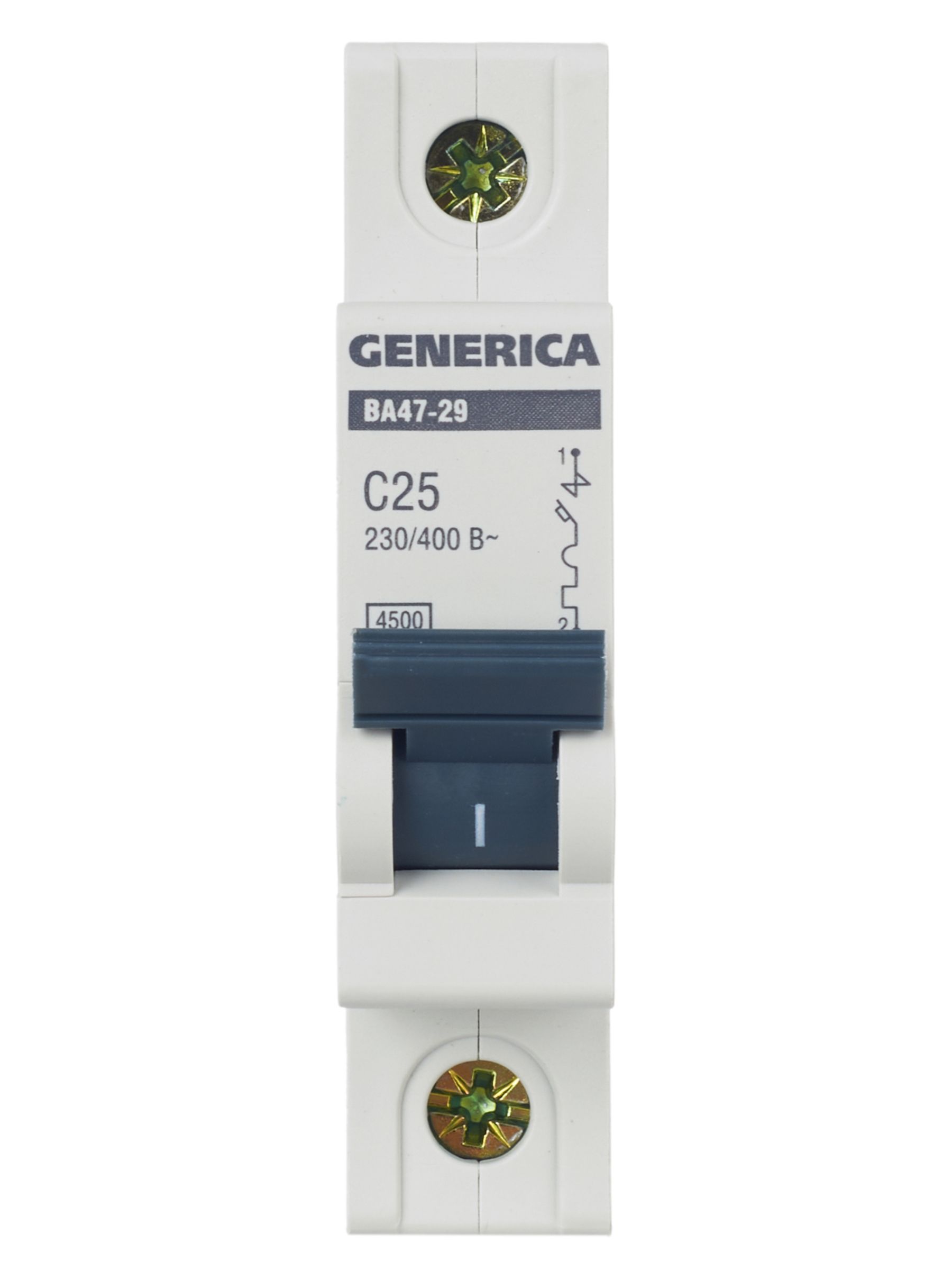             Автоматтық ажыратқыш 1Р ВА 47-29 25 А 4,5кА С сипаттама GENERICA ИЭК    