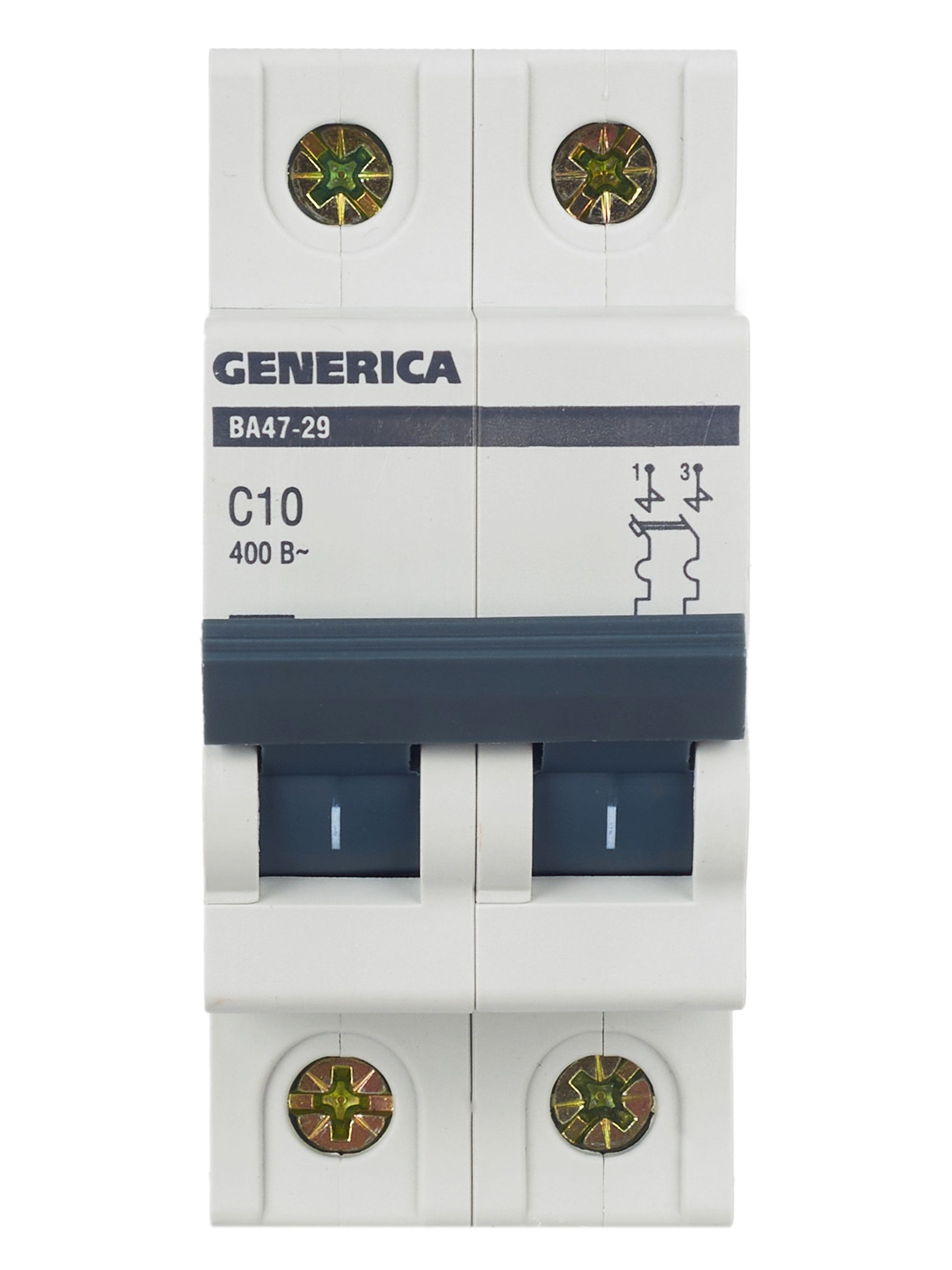             Автоматтық ажыратқыш 2Р ВА 47-29 10 А 4,5кА С сипаттама GENERICA ИЭК    