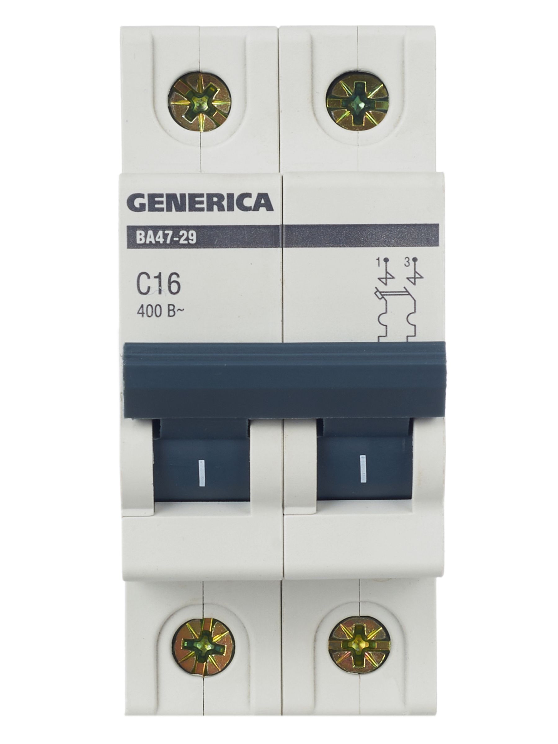             Автоматтық ажыратқыш 2Р ВА 47-29 16 А 4,5кА С сипаттама GENERICA ИЭК    
