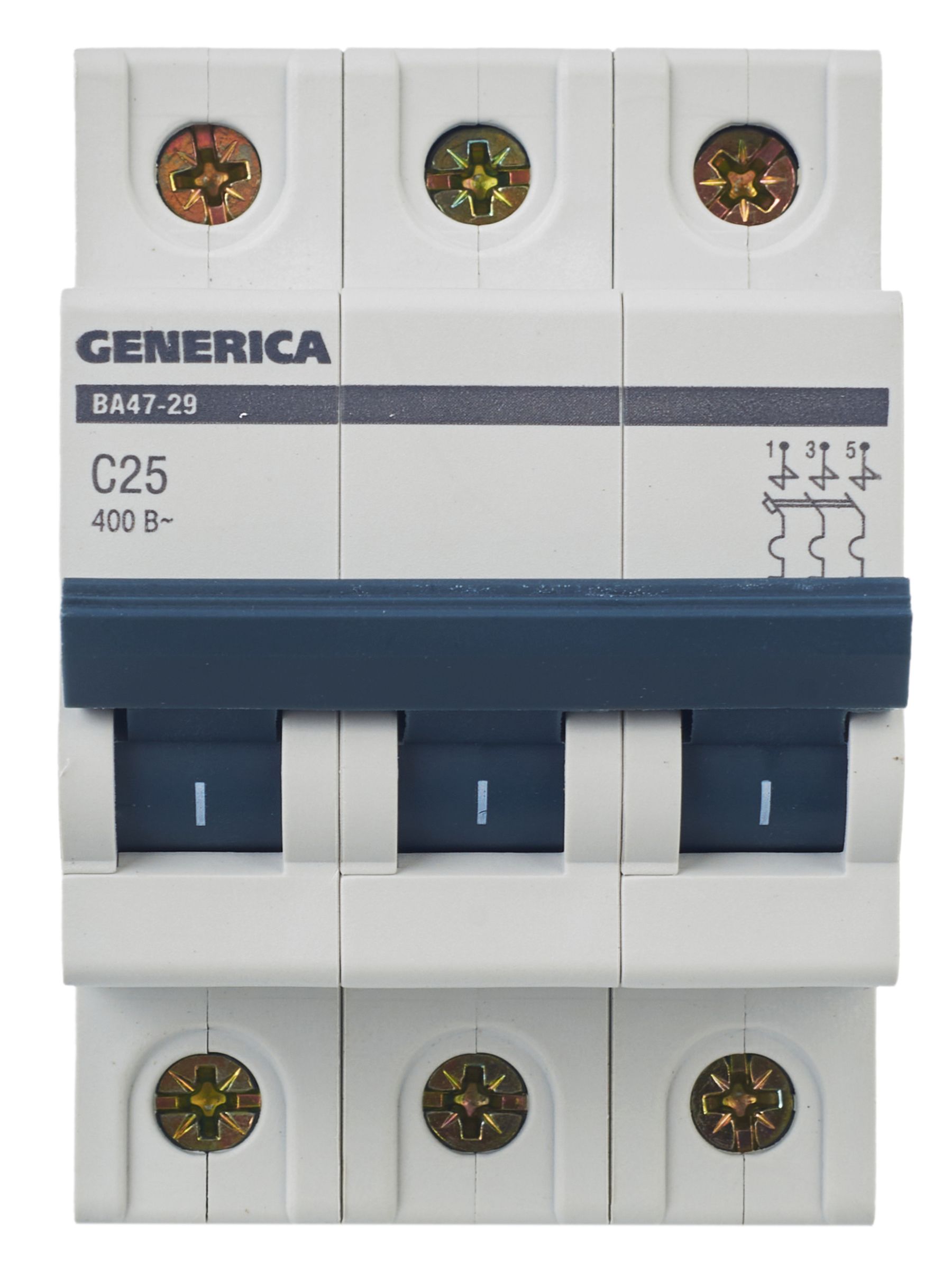            Автоматтық ажыратқыш 3Р ВА 47-29 25 А 4,5кА С сипаттама GENERICA ИЭК    