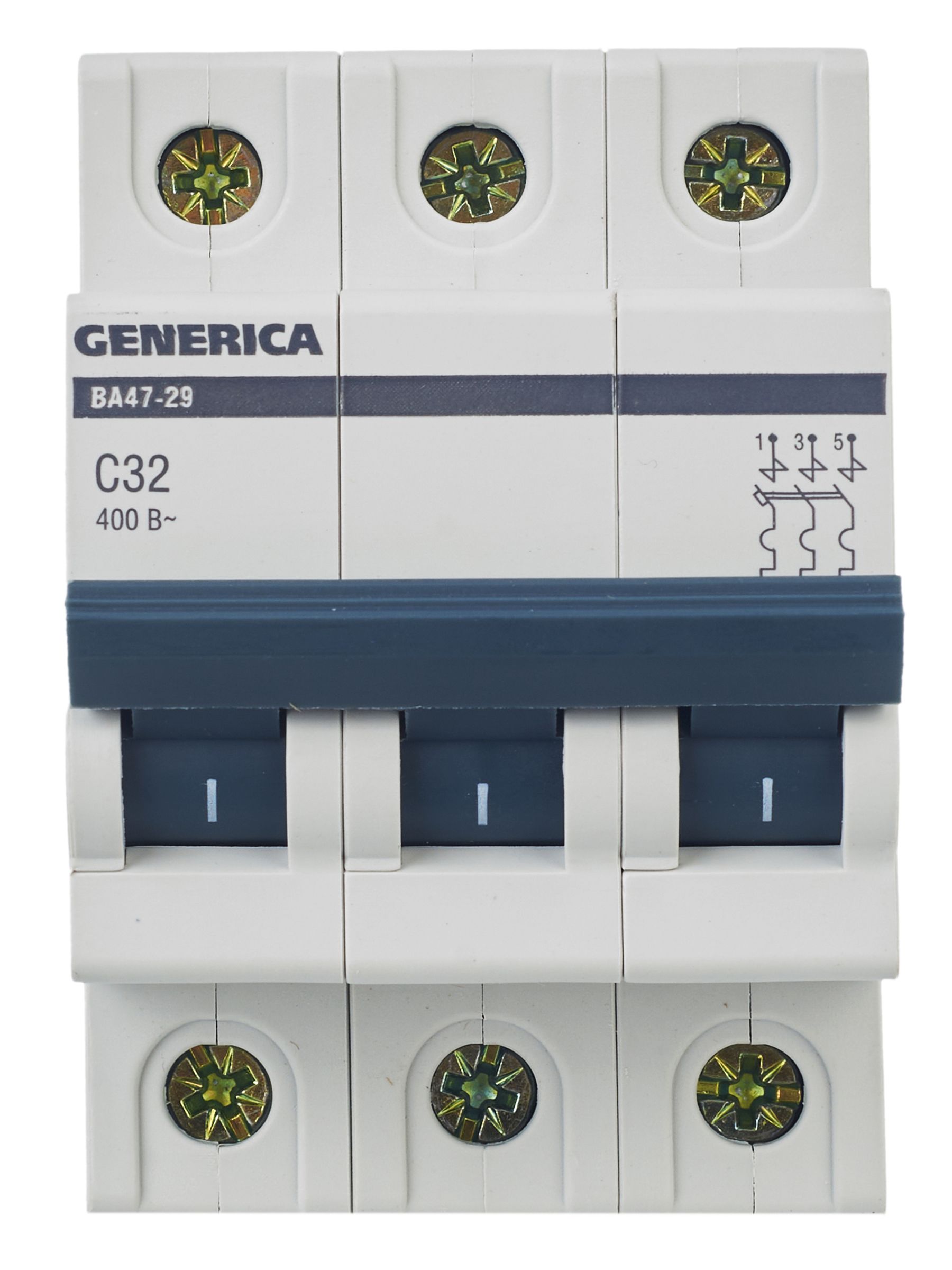             Автоматтық ажыратқыш 3Р ВА 47-29 32 А 4,5кА С сипаттама GENERICA ИЭК    