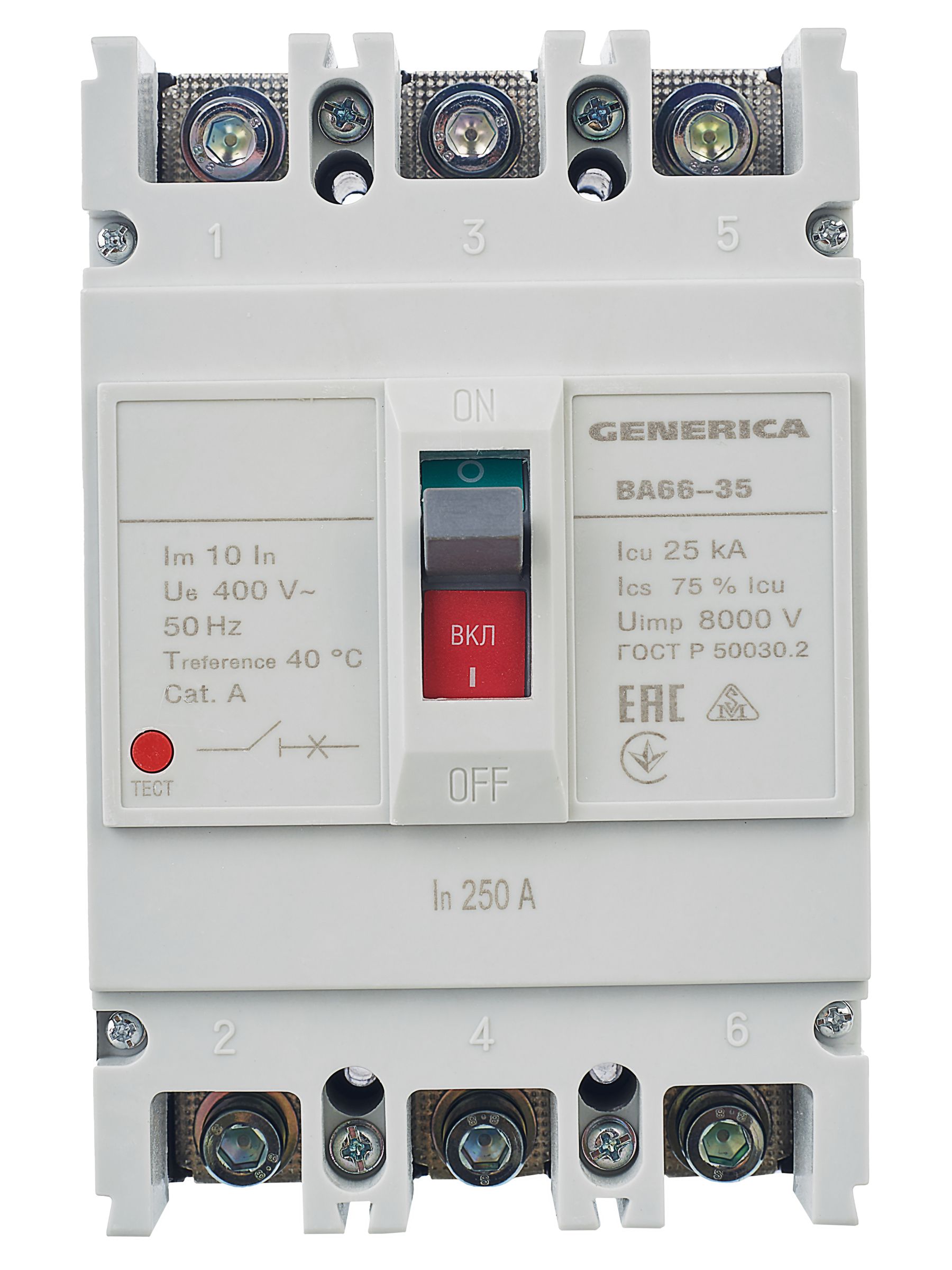             Автоматтық ажыратқыш ВА66-35 3Р 250А 25кА GENERICA ИЭК    
