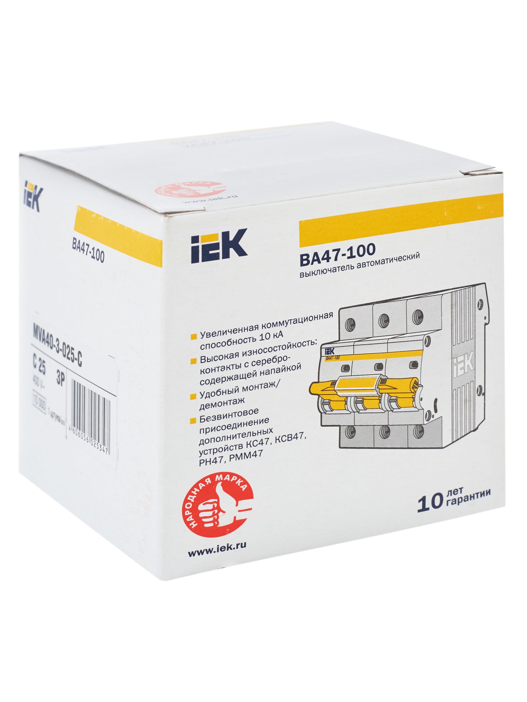             Автомат 3Р ВА 47-100 25А IEK    