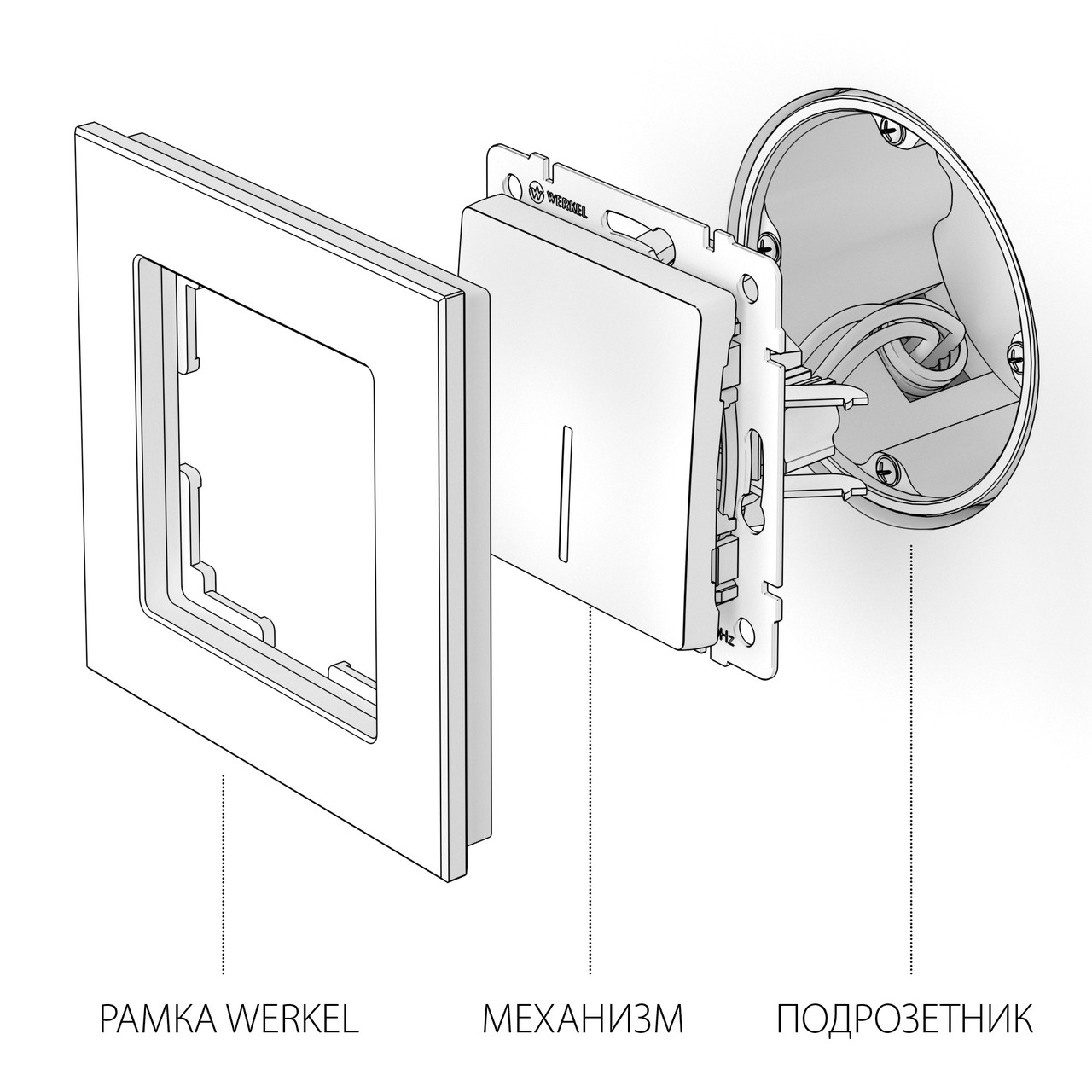 Ажыратқыш 1-пернелі көмескі жарығымен /WL11-SW-1G-LED (шампан)