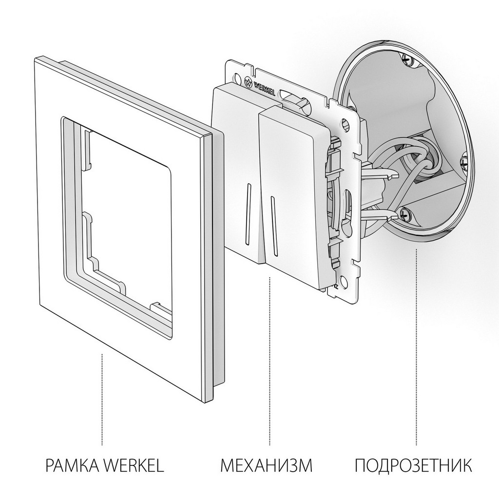 Ажыратқыш 2-пернелі көмескі жарығымен /WL11-SW-2G-LED (шампан)