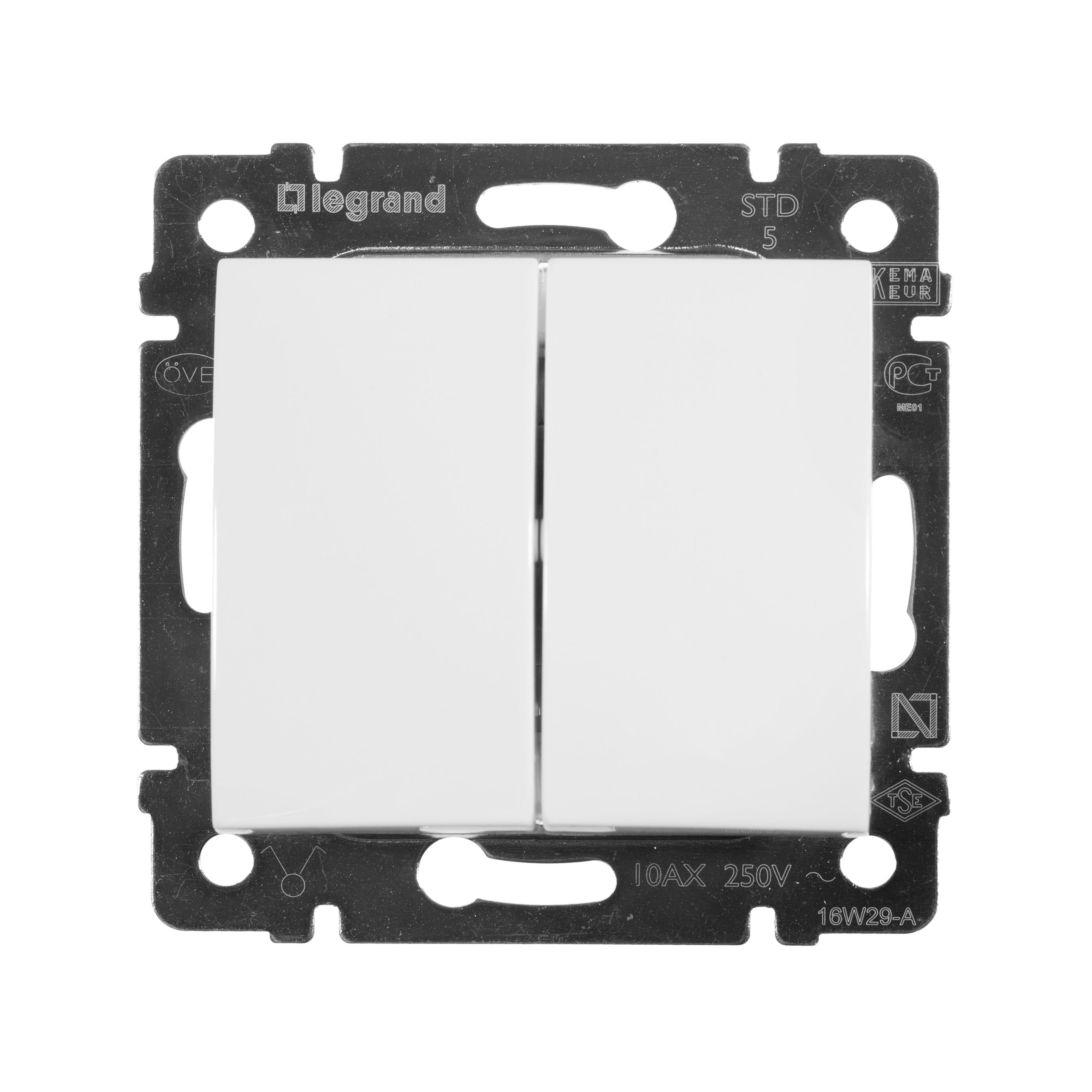             Ажыратқыш 2-пернелі Valena ақ /774405/    