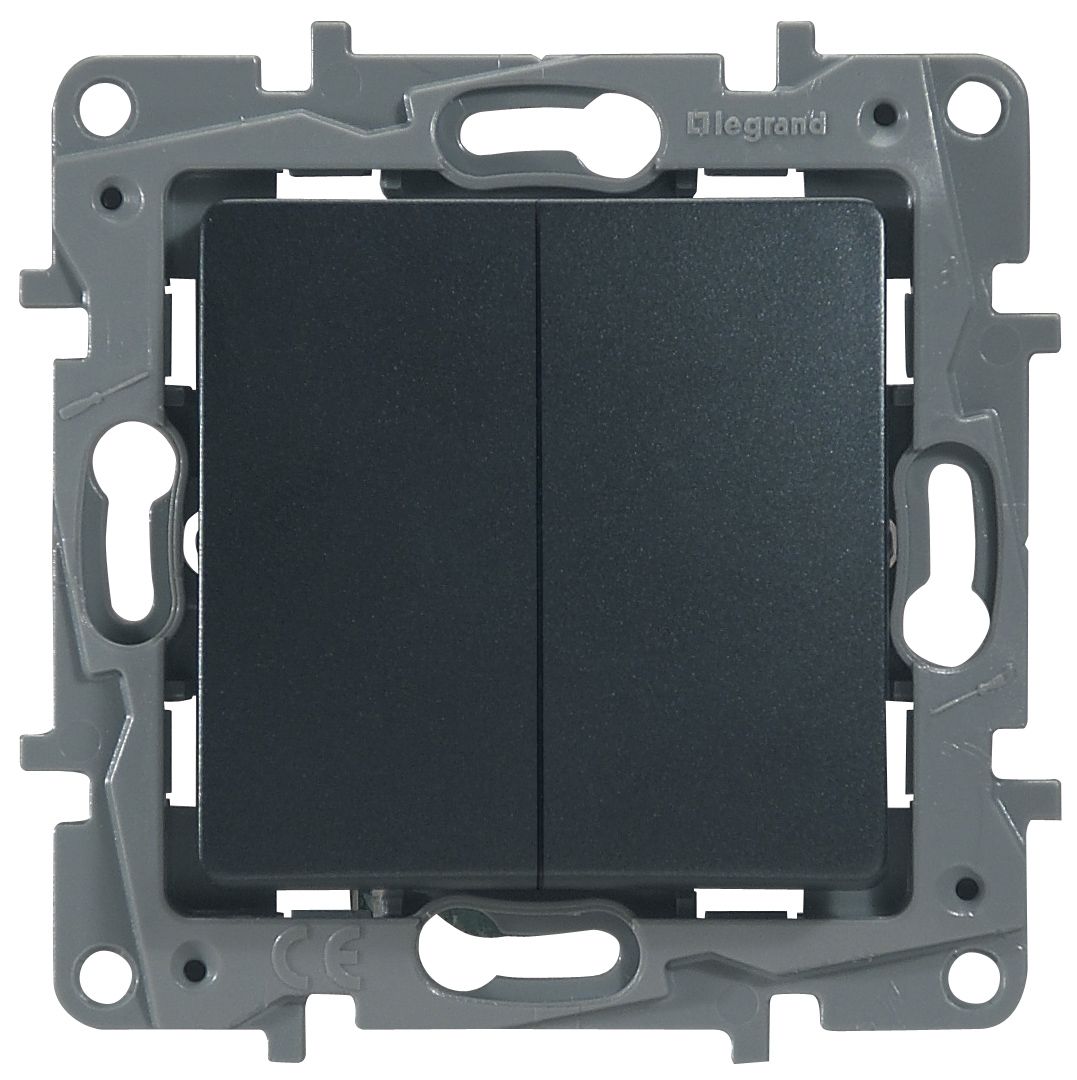             2-пернелі ажыратып-қосқыш, 10АХ автоматты клеммалар  антрацит ETIKA /672612/    