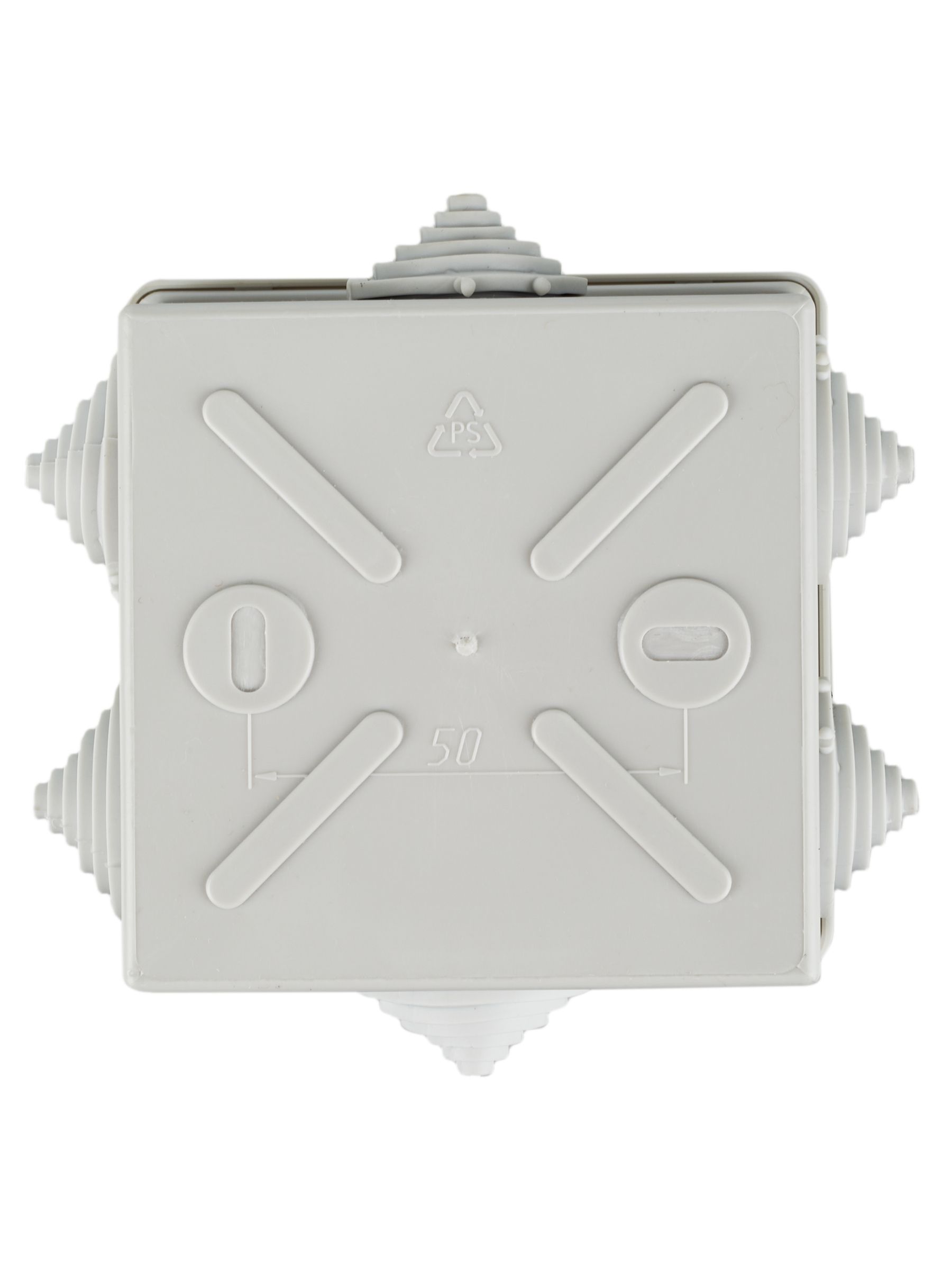             Қорап КМ41235 дәнекерлегіш, ашық сым 85х85х40 мм IP44 (RAL7035, 6 гермоенгізу) ИЭК    