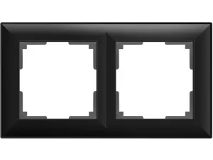 Рамка на 2 поста /WL14-Frame-02 (черный матовый)