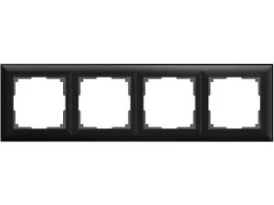 Рамка на 4 поста /WL14-Frame-04 (черный матовый)