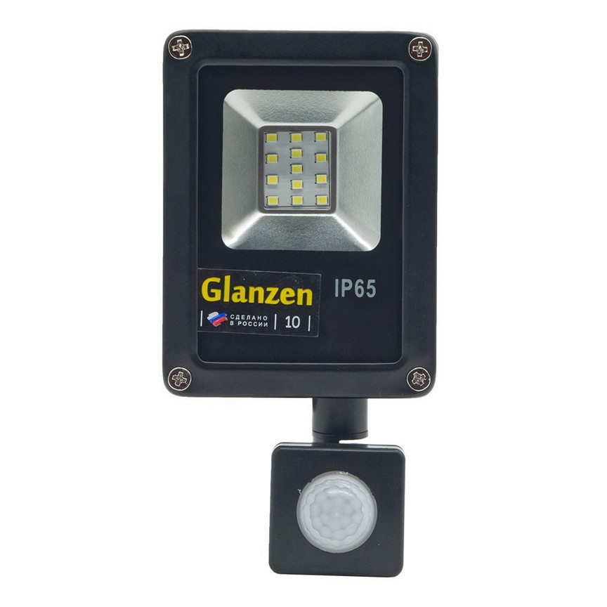 Қозғалыс сенсоры бар жарықдиодты прожектор GLANZEN FAD-0017-10