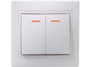 Выключатель ВС 10-2-1-КБ двухкл.с инд. 10А КВАРТА (белый) ИЭК