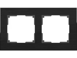 Рамка на 2 поста /WL11-Frame-02 (черный алюминий)