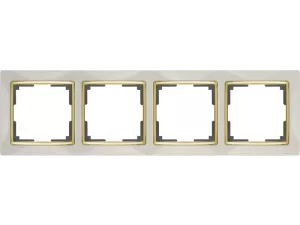 Рамка на 4 поста /WL03-Frame-04-ivory-GD (слоновая кость/золото)