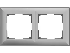 Рамка на 2 поста /WL14-Frame-02 (серебряный)