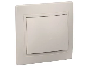 Выключатель ВСп 10-1-0-ККм одноклавишный проходной 10А КВАРТА (кремовый) ИЭК
