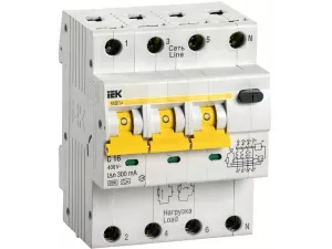 Автоматический выключатель дифференциального тока АВДТ 34 С16 300мА  ИЭК