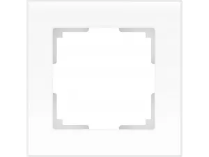 Рамка на 1 пост /WL01-Frame-01 (белый, стекло)