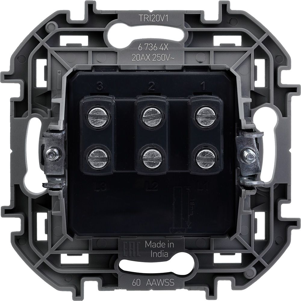             Ажыратқыш 3-пернелі INSPIRIA, алюминий /673642/    