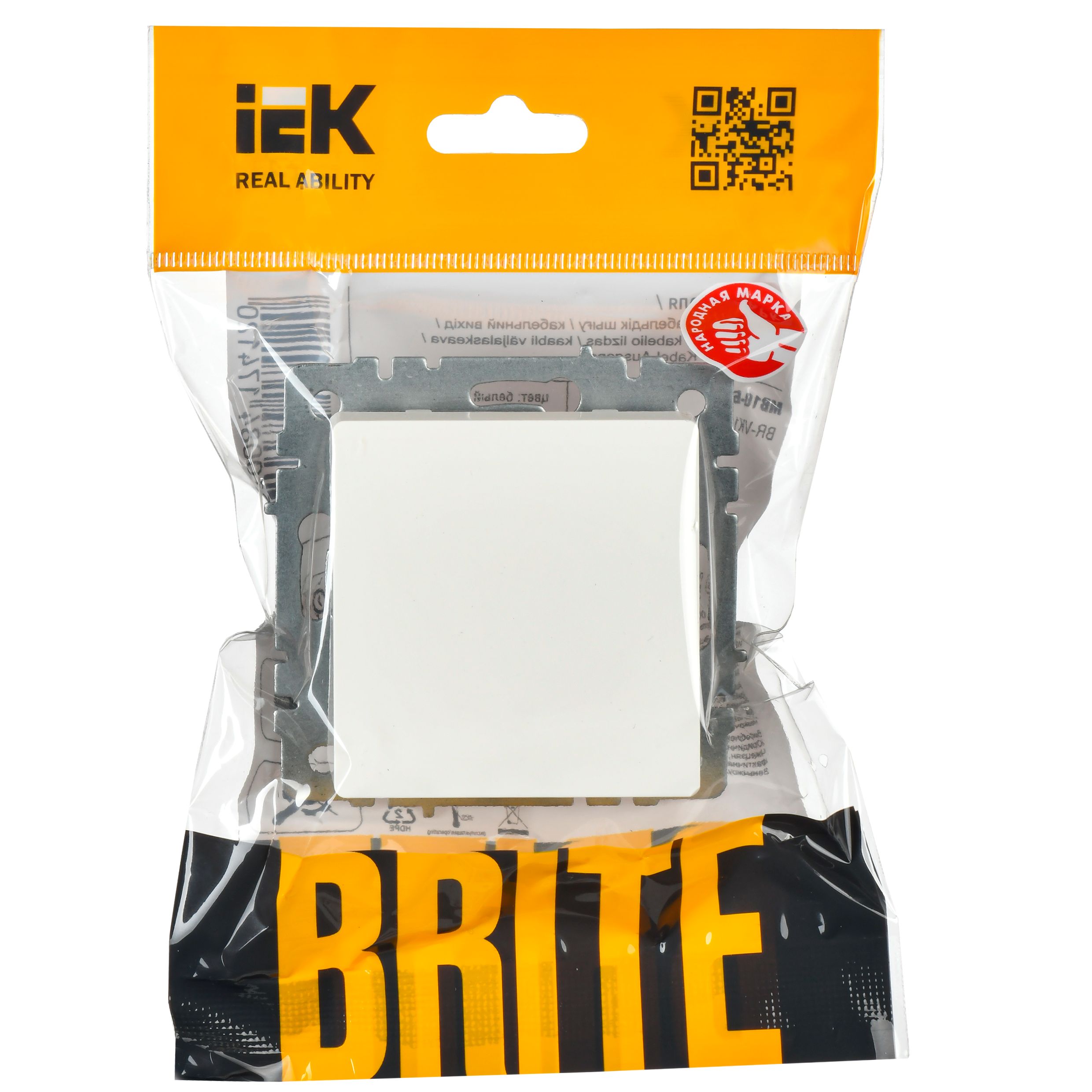             1-пернелі ажыратқыш 10A ВС10-1-0-БрБ ақ BRITE ИЭК    