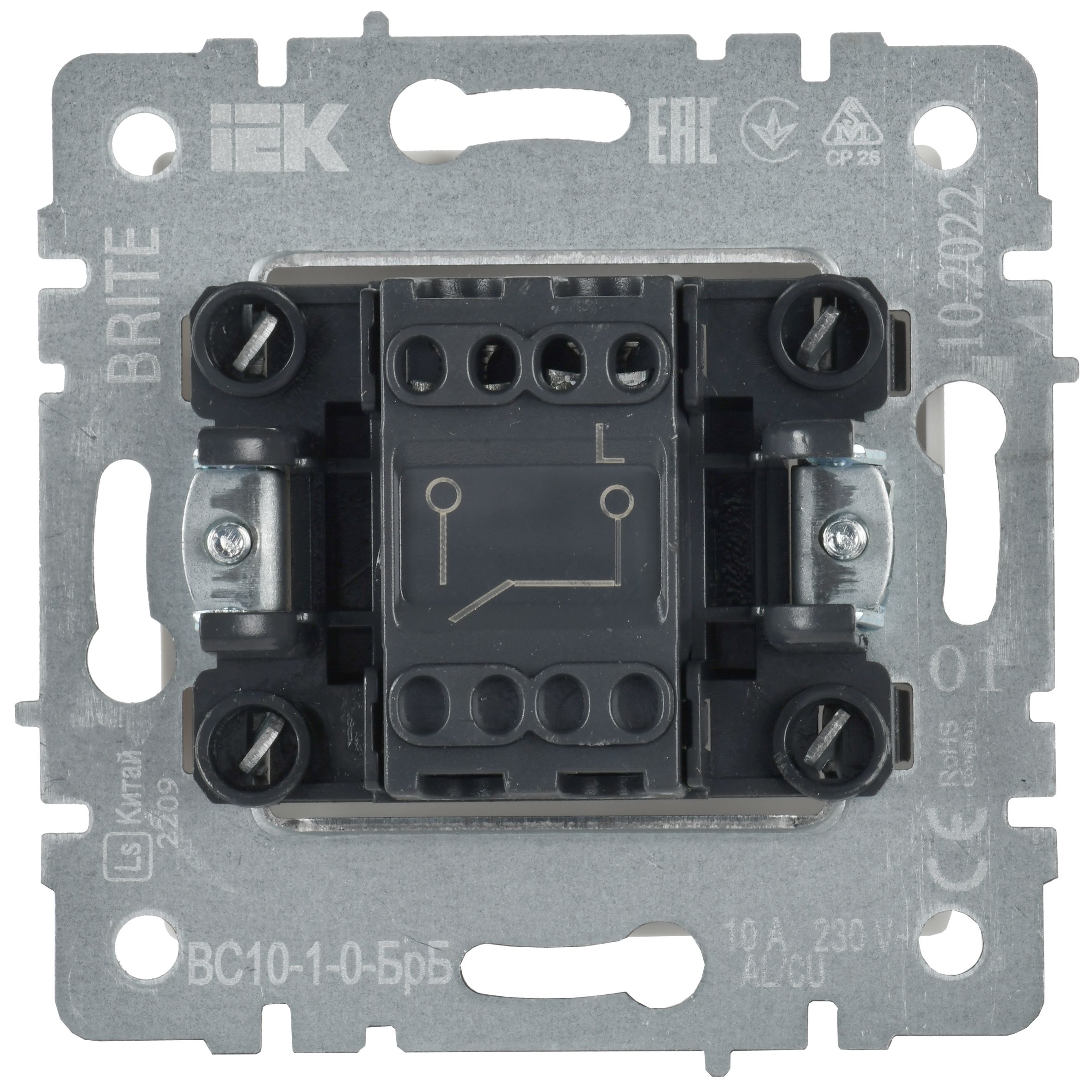             1-пернелі ажыратқыш 10A ВС10-1-0-БрБ ақ BRITE ИЭК    