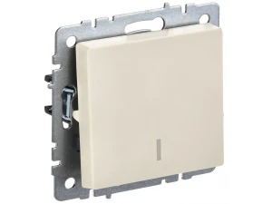 BRITE Выключатель 1-клавишный с индикацией 10А ВС10-1-1-БрКр бежевый ИЭК