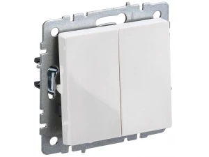 BRITE Выключатель 2-клавишный 10А ВС10-2-0-БрБ белый ИЭК
