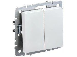 BRITE Выключатель 2-клавишный 10А ВС10-2-0-БрЖ жемчуг ИЭК