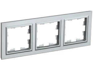 BRITE Рамка 3-местная РУ-3-БрА алюминий ИЭК