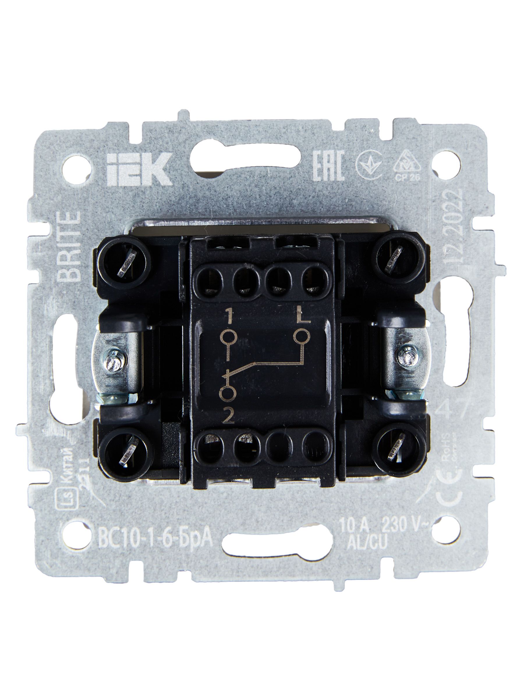             1-пернелі ажыратқыш, өтпелі 10A ВС10-1-6-БрА алюминий BRITE ИЭК    