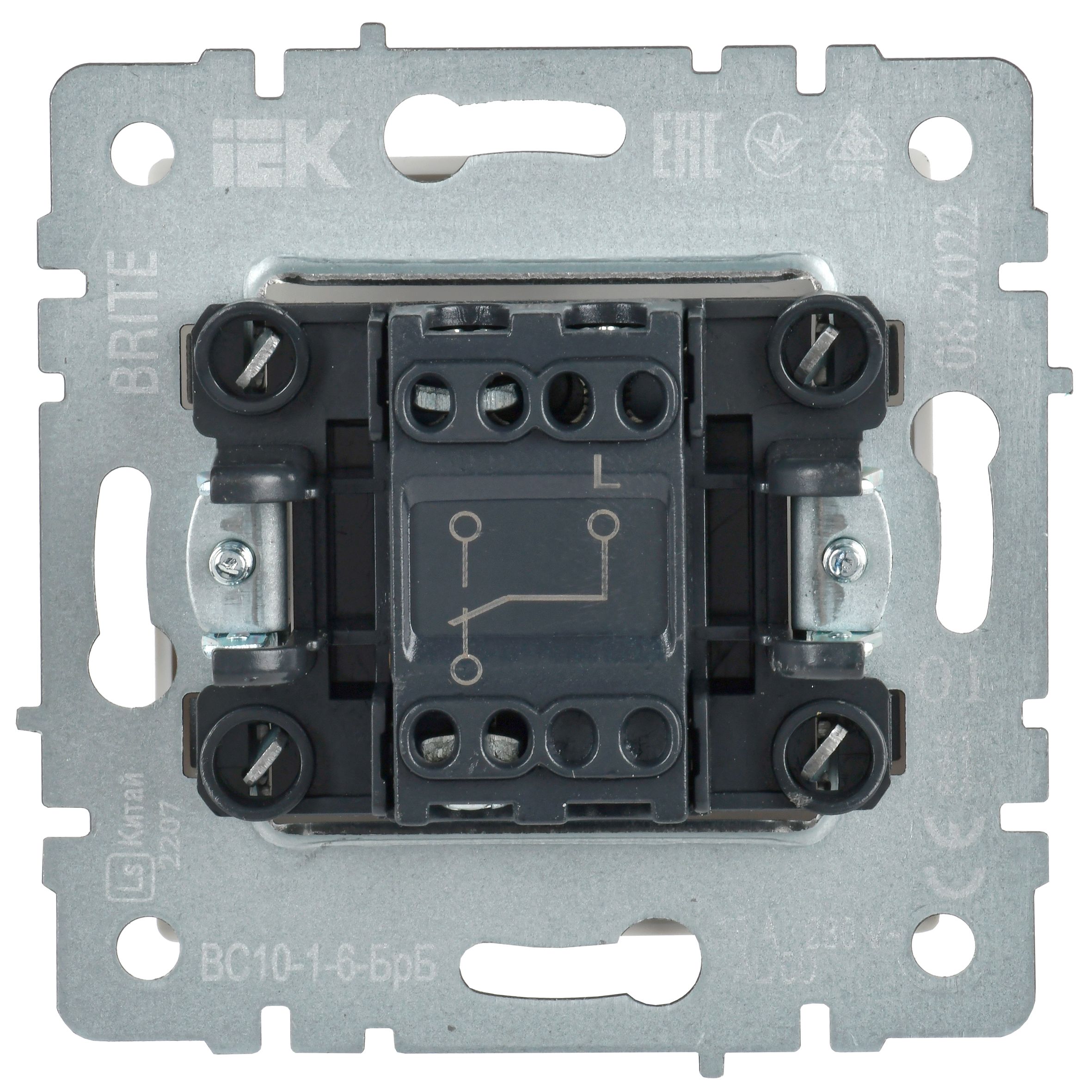             1-пернелі ажыратқыш, өтпелі 10A ВС10-1-6-БрБ ақ BRITE ИЭК    