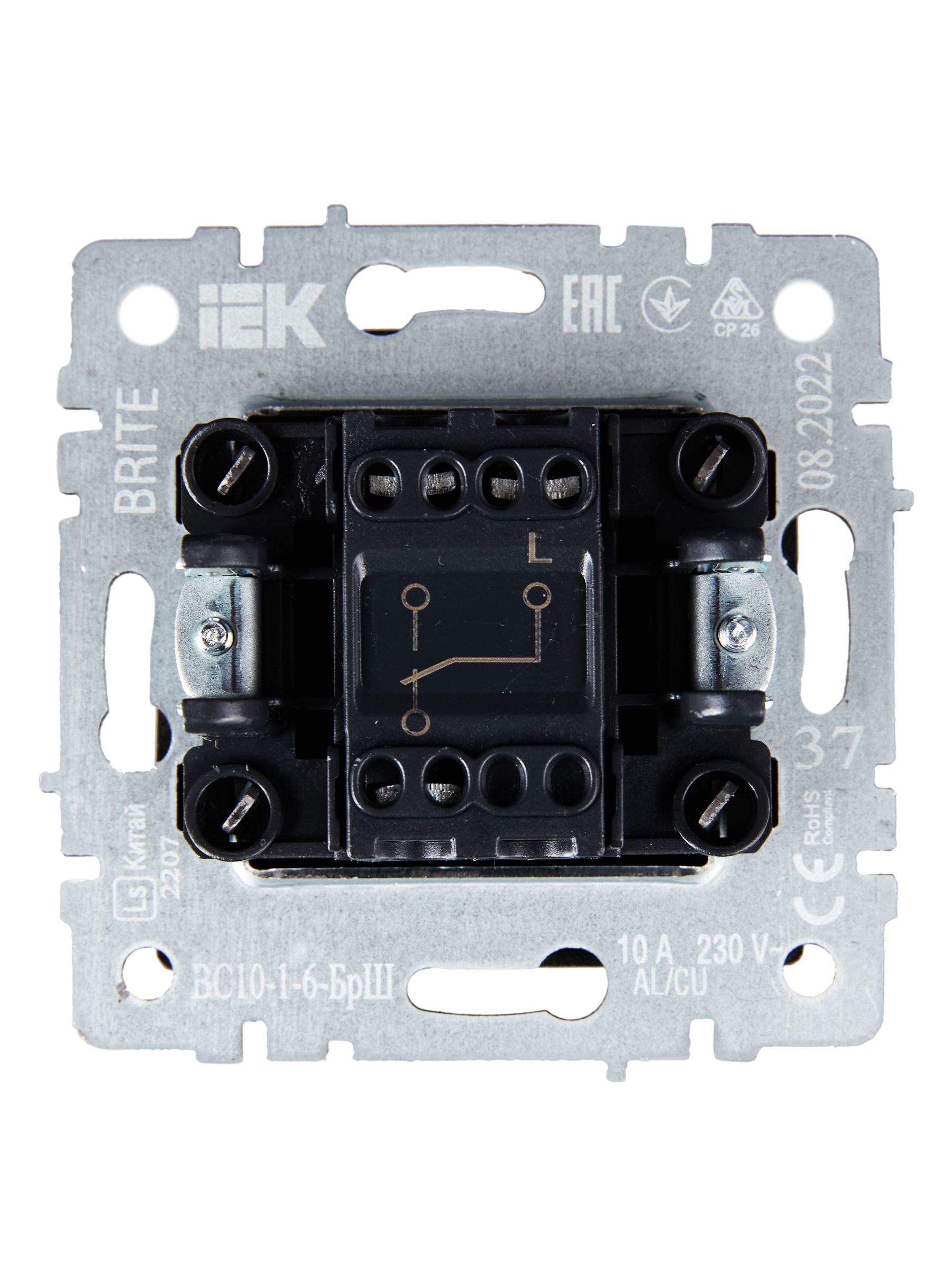             1-пернелі ажыратқыш, өтпелі 10A ВС10-1-6-БрШ шампан BRITE ИЭК    