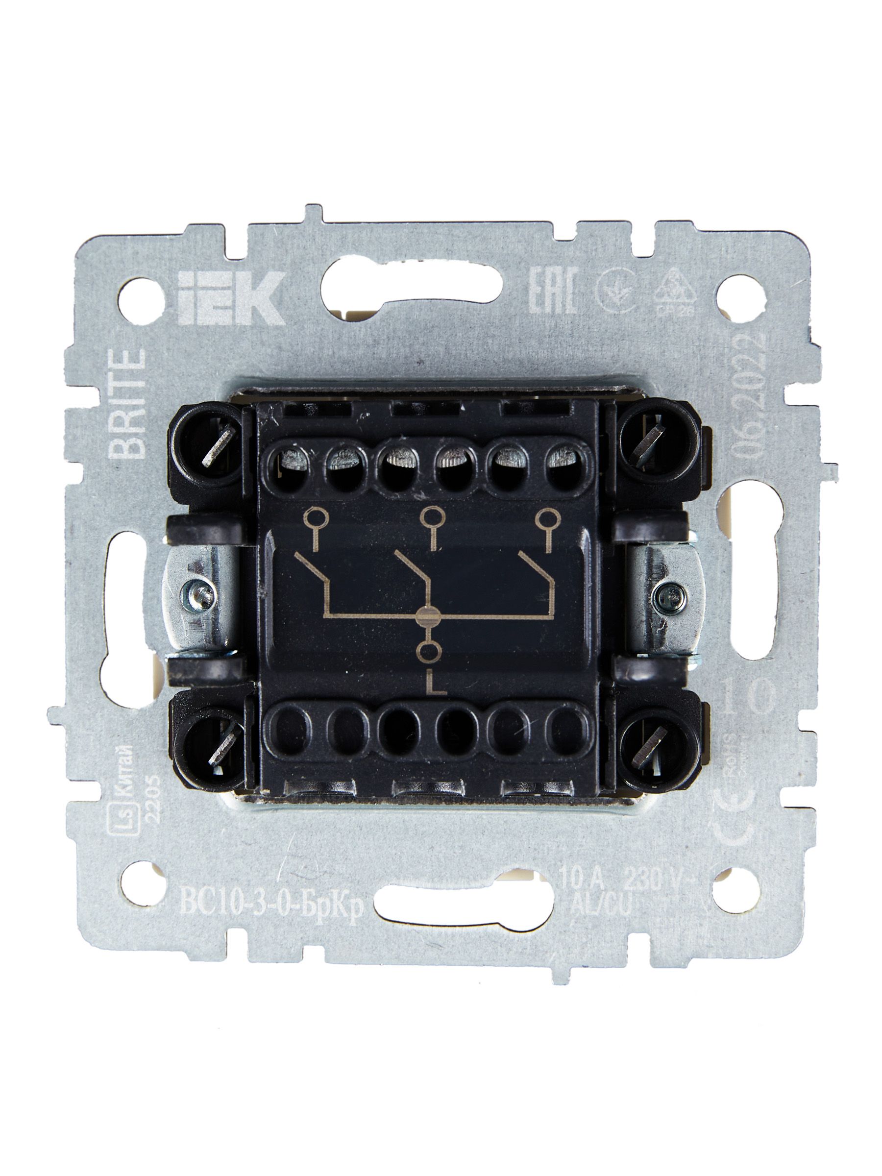             3-пернелі ажыратқыш 10A ВС10-3-0-БрКр ақшыл BRITE ИЭК    