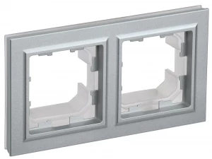 BRITE Рамка 2-местная IP44 РУ-2-БрА-44 алюминий ИЭК