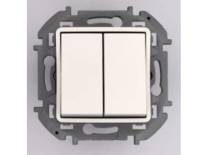 Переключатель двухклавишный MOS-INSPIRIA, белый /673655/