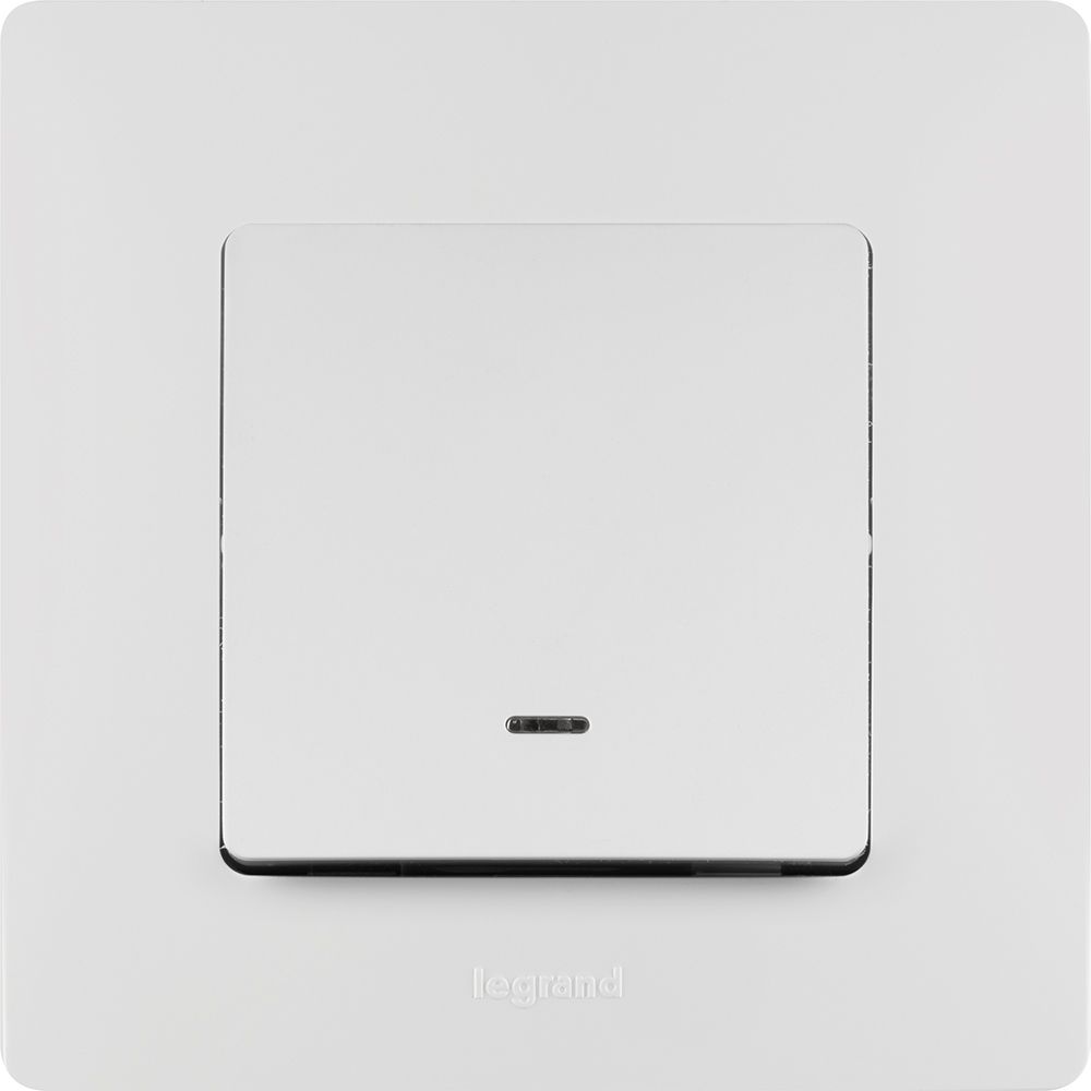             Ажыратқыш 1-пернелі көмескі жарығымен 10АХ винтовые ақ /672203/    