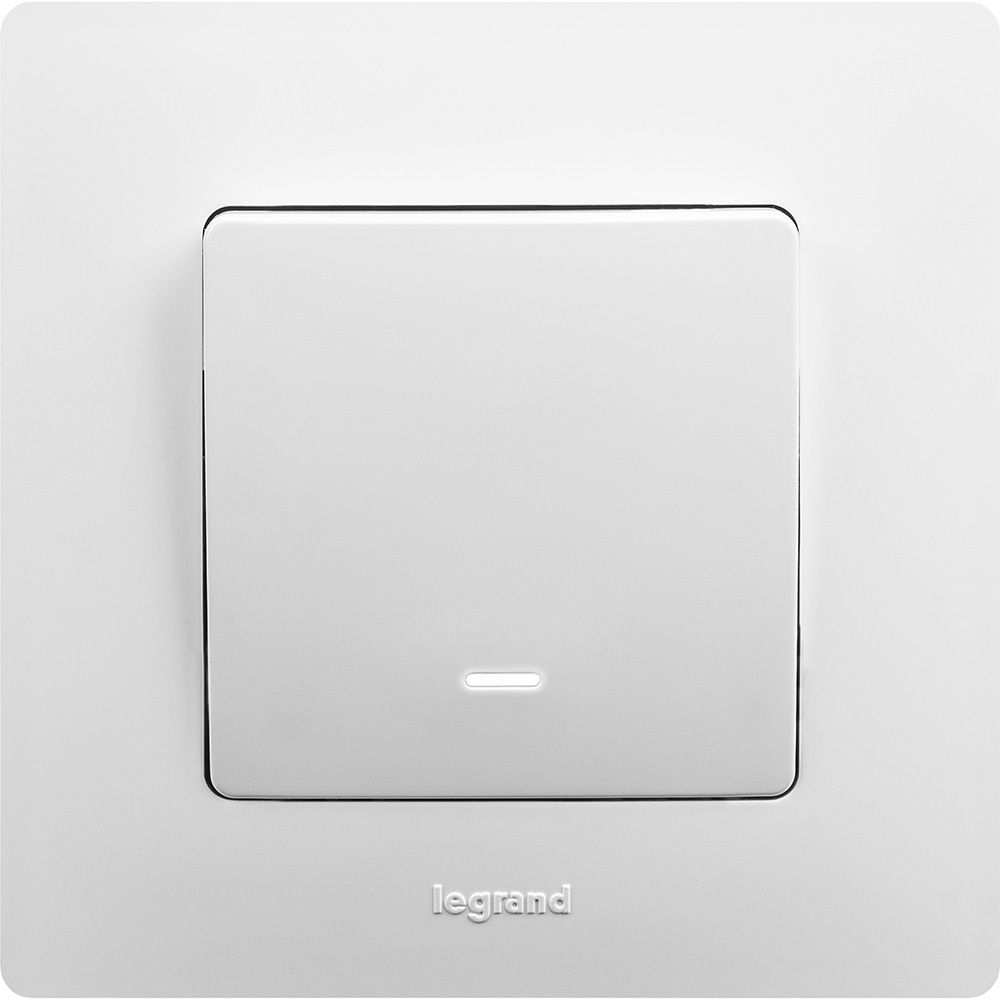             Ажыратқыш 1-пернелі көмескі жарығымен 10АХ винтовые ақ /672203/    