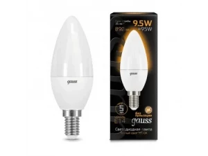 Лампа Gauss Свеча 9.5W 890lm 3000K E14 LED 1/10/100